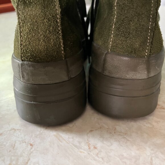 Le Chameau Sz 40/7.5 Mens RARE Olive Suede Lug Sole Boots Made in France main image 12